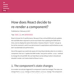 How does React decide to re-render a component?