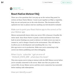 React Native Meteor FAQ