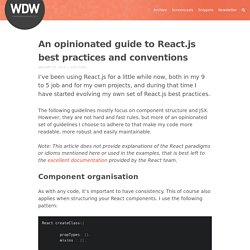 React.js best practices and conventions