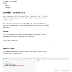 React Tutorial: Introduction