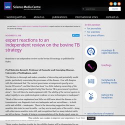 SCIENCEMADIACENTRE (UK) 13/11/18 expert reactions to an independent review on the bovine TB strategy