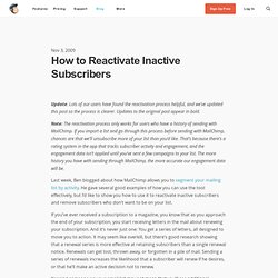 How to Reactivate Inactive Subscribers