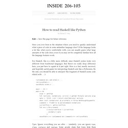 How to read Haskell like Python
