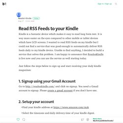 Read RSS Feeds to your Kindle