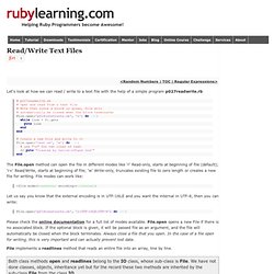 Read Write Files in Ruby