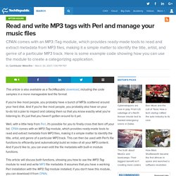 Read and write MP3 tags with Perl and manage your music files