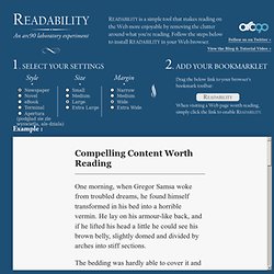 Readability - An Arc90 Lab Experiment