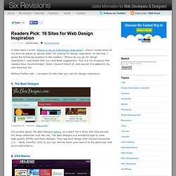 Readers’ Pick: 16 Sites for Web Design Inspiration - Six Revisions