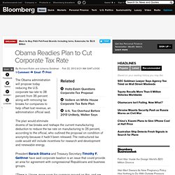 Obama Readies Plan to Cut Corporate Tax Rate