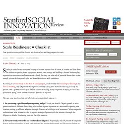 Scale Readiness: A Checklist