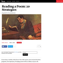 Reading a Poem: 20 Strategies