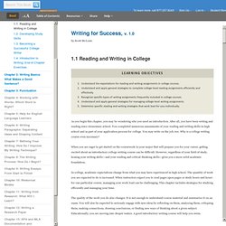 Reading and Writing in College