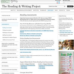 Reading Assessments - Teachers College Reading & Writing Project