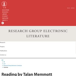 Reading by Talan Memmott