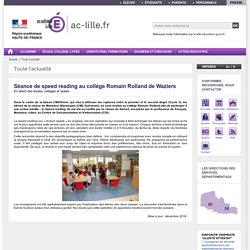 Séance de speed reading au collège Romain Rolland de Waziers - Académie de Lille