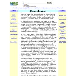Reading comprehension, English comprehension