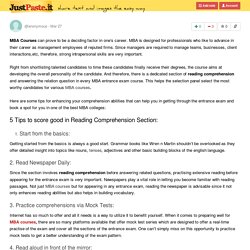5 Tips to score good in Reading Comprehension Section: