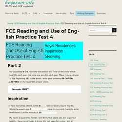 FCE Reading and Use of English Practice Test 4