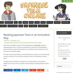 Reading Japanese Texts in a Innovative Way - Japanese Talk Online
