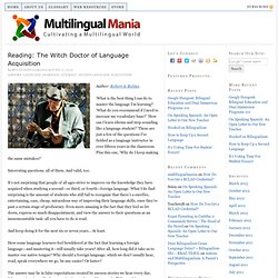 Reading: The Witch Doctor of Language Acquisition
