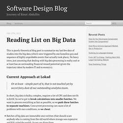 Reading List on Big Data