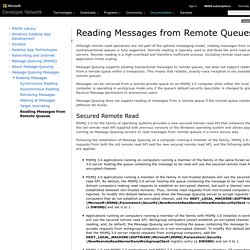 Reading Messages from Remote Queues