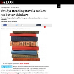 Study: Reading novels makes us better thinkers