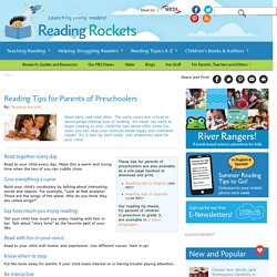 Reading Tips for Parents of Preschoolers