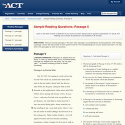Sample Reading Questions: Passage 5