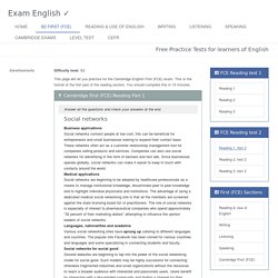 FCE - Free Reading Practice for the Cambridge English First exam