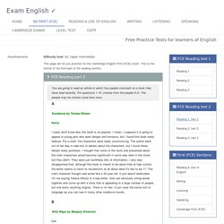 FCE Reading Test Part 3. Free Practice for the Cambridge English First exam
