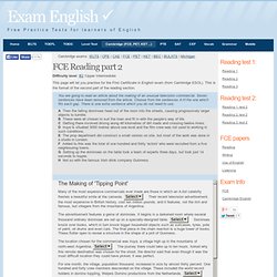 FCE Reading Test part 2. Free Practice for the First Certificate exam
