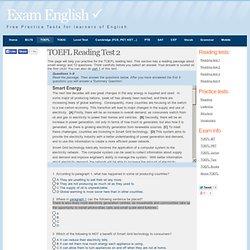 TOEFL readng test 2: free practice exercises from Exam English