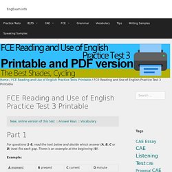 FCE Reading and Use of English Practice Test 3 Printable