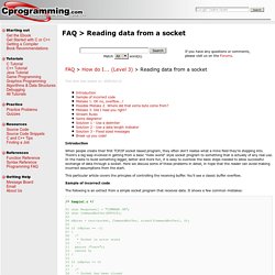 FAQ > Reading data from a socket - Cprogramming.com