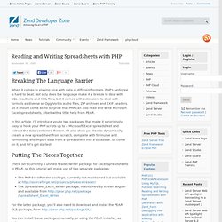 Reading and Writing Spreadsheets with PHP