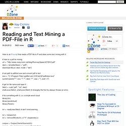 Reading and Text Mining a PDF-File in R