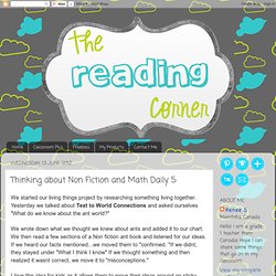Thinking about Non Fiction and Math Daily 5