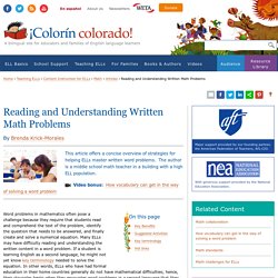 Reading and Understanding Written Math Problems