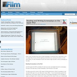Reading and Writing Screenplays on the Apple iPad