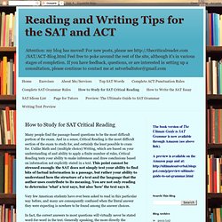 How to Study for SAT Critical Reading