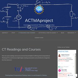 CT Readings and Courses – ACTMAproject