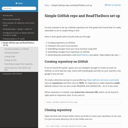 Simple GitHub repo and ReadTheDocs set up — tutos 0.5 documentation