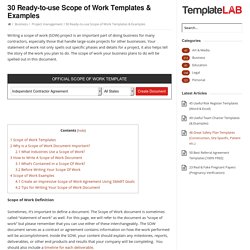 30 Ready-to-use Scope of Work Templates & Examples