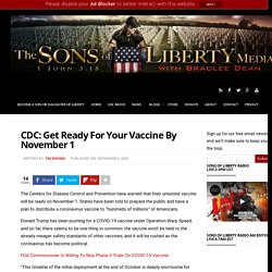 CDC: Get Ready For Your Vaccine By November 1
