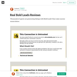 Real Bold Leads Reviews – boldleads – Medium