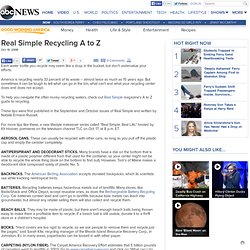 ABC News: Real Simple Recycling A to Z