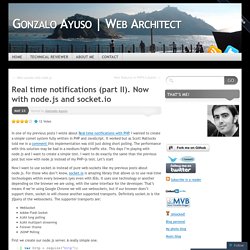 Real time notifications (part II). Now with node.js and socket.io
