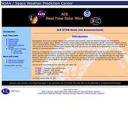 ACE Real Time Solar Wind main page