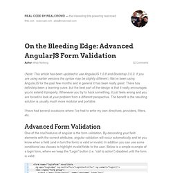 On the Bleeding Edge: Advanced AngularJS Form Validation - Real Code by RealCrowd